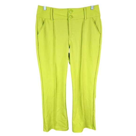 Womens Happily Grey Lime Green Straight Leg Pants Hi Rise Size S - Picture 1 of 10